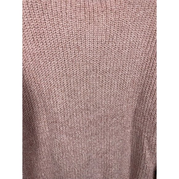 Sweaters for Women V Neck Long Sleeve Pullover Knit Top Pink Chunky Knit - Picture 9 of 11
